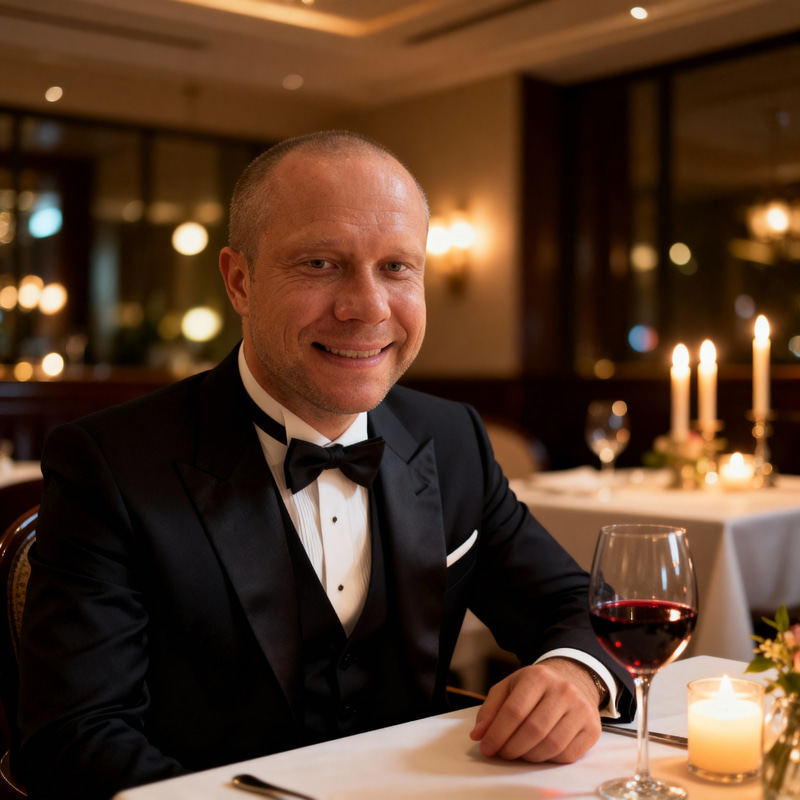 Romantic Date Portrait in Upscale Restaurant Romantic Date Portrait in Upscale Restaurant