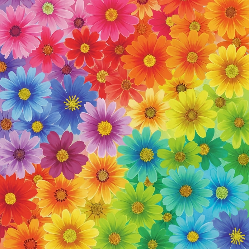 Colorful Abstract Flowers: Stunning Variety of Hues