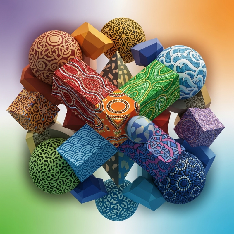 Unity in Diversity Abstract Art - A Harmonious Fusion of Cultures