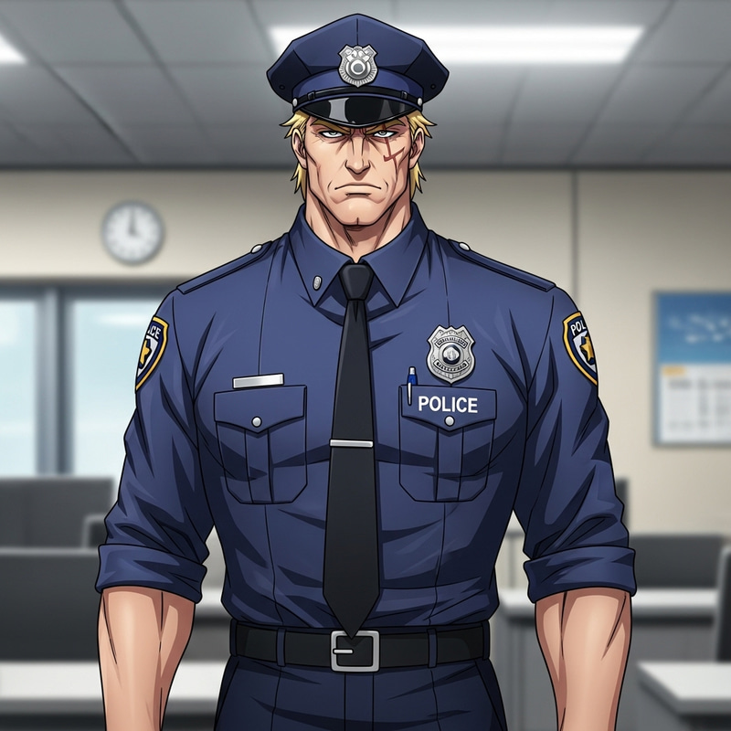 Muscular Blond Police Officer - Laxus Dreyar Muscular Blond Police Officer - Laxus Dreyar