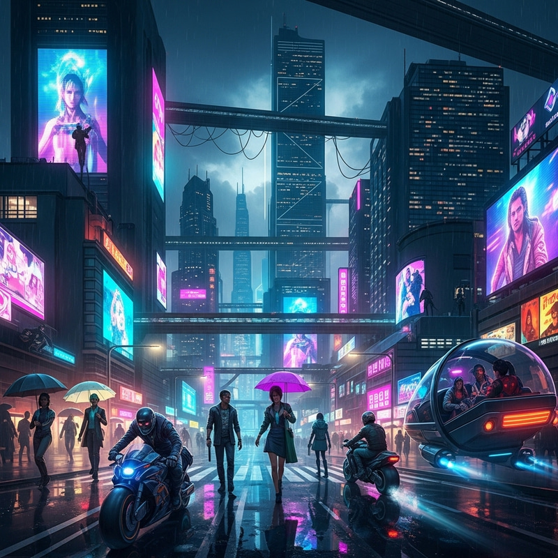 Vibrant Cyberpunk City | Dynamic Neon Cityscape