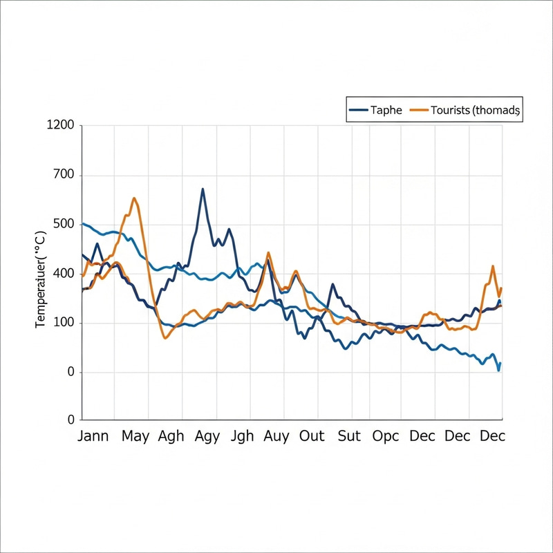 Intricate Temperature vs Tourist Graph for Coastal City
