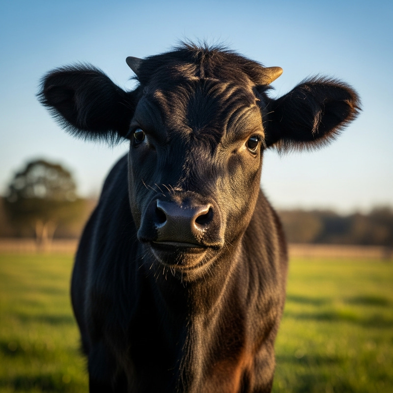 Confident Black Calf with a Cute Smile