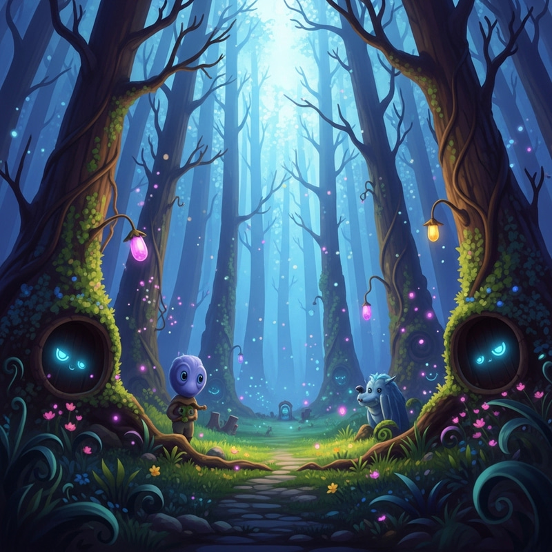 Fantasy Forest: Hidden Creatures in Vibrant Colors Fantasy Forest: Hidden Creatures in Vibrant Colors