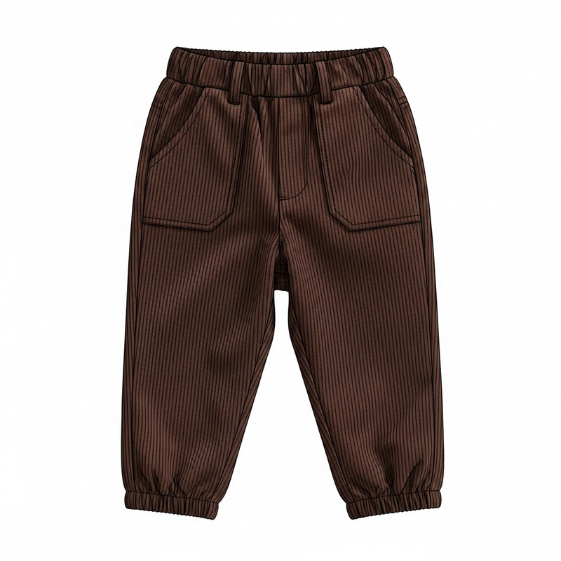 Children's Chocolate Corduroy Trousers - Casual Style