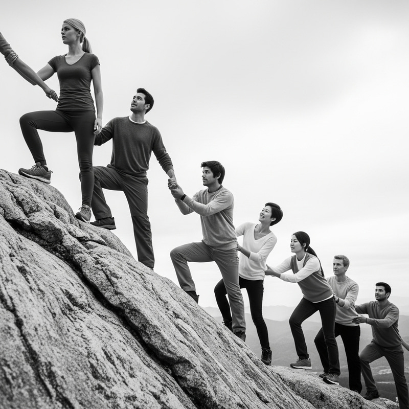 Teamwork in Action: Office Workers Conquer Mountains