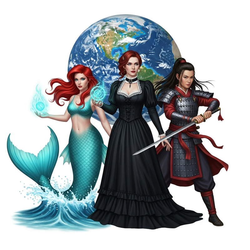 Ariel, Morticia & Mulan Save World: Uniting Forces