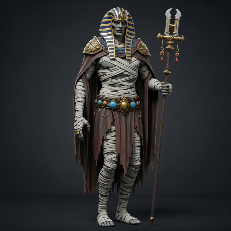 Towering 6'3" Gothic Mummy with Intriguing Size H Features Towering 6'3" Gothic Mummy with Intriguing Size H Features