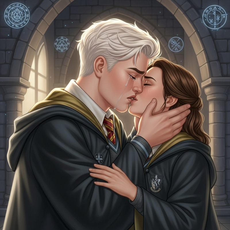 Emotional Moment as Draco Malfoy Kisses Hermione Granger