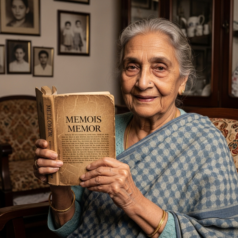 Grandmother Holding Her Memoir with Grace and Wisdom Grandmother Holding Her Memoir with Grace and Wisdom