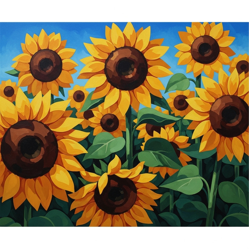 Abstract Sunflowers: Vibrant Hues in Bold Shapes Abstract Sunflowers: Vibrant Hues in Bold Shapes