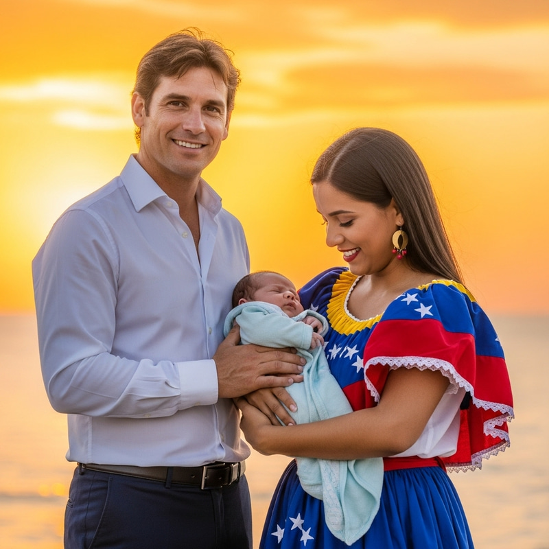 Uruguayan Man, Venezuelan Woman & Baby | Family Portrait at Sunset Uruguayan Man, Venezuelan Woman & Baby | Family Portrait at Sunset
