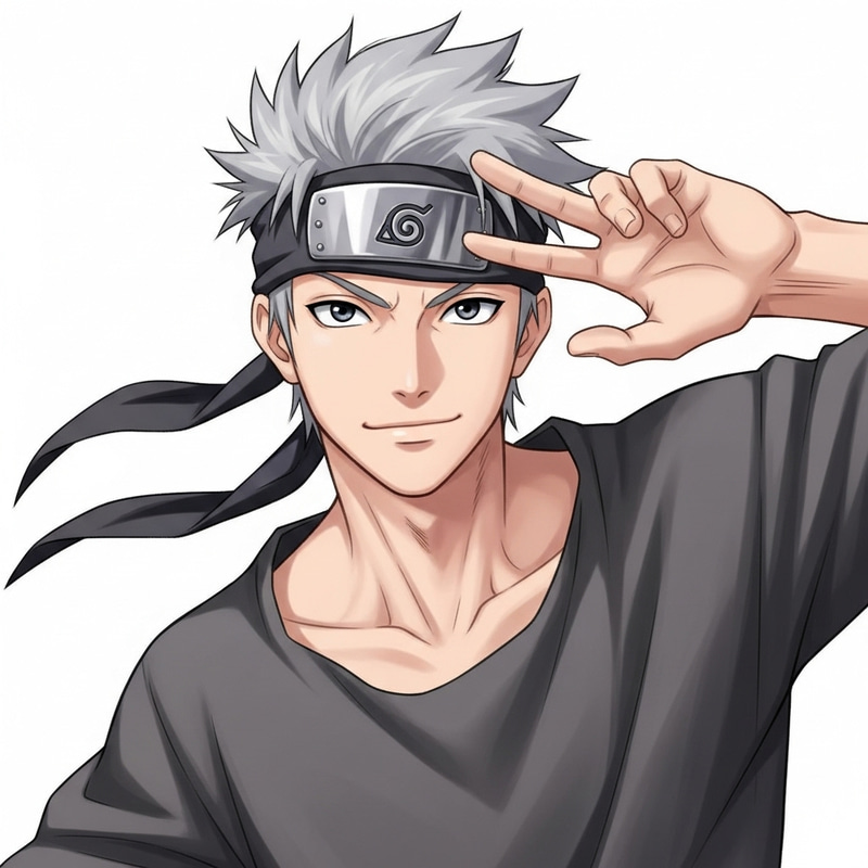 Detailed Kakashi Hatake Full Body Illustration - Silver-haired Ninja Artwork Detailed Kakashi Hatake Full Body Illustration - Silver-haired Ninja Artwork