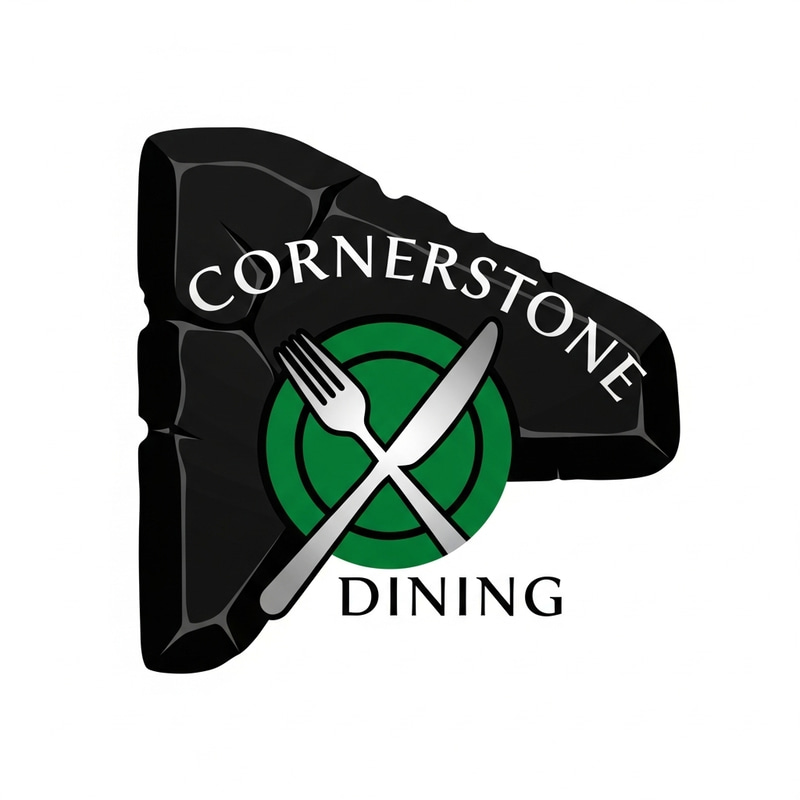 Restaurant Logo Design: Black, Green, Silver Palette