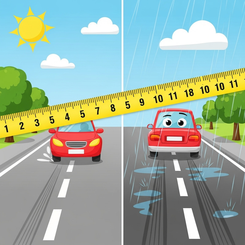 Car Stopping Distances: Wet vs Dry Conditions Car Stopping Distances: Wet vs Dry Conditions