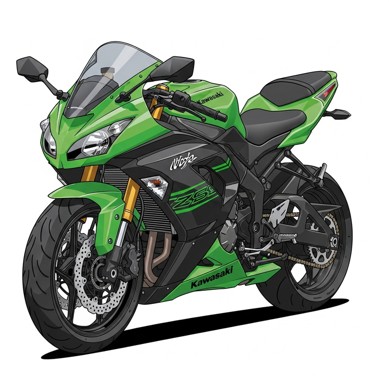 Kawasaki Ninja 636 Motor - Detailed Visual Representation Kawasaki Ninja 636 Motor - Detailed Visual Representation