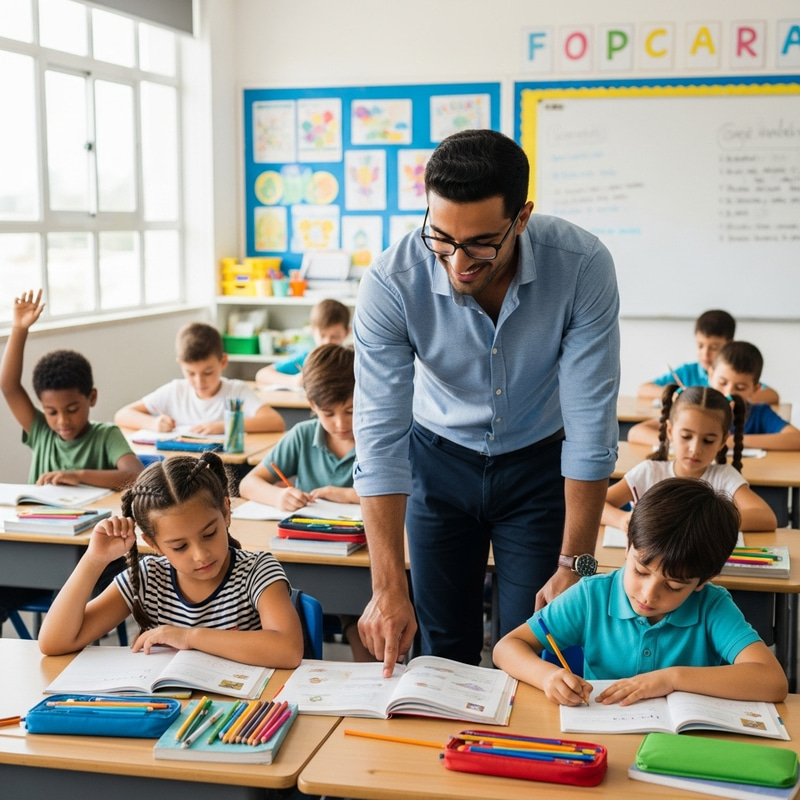 Primary School Teacher in Action