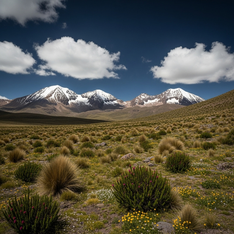 Verdant Subparamo Ecosystem in Andes Mountains Verdant Subparamo Ecosystem in Andes Mountains