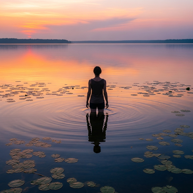 Tranquil Waters: Person in Serenity