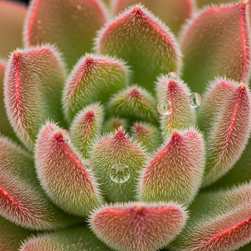 Vibrant Peach Fuzz Succulent | Macro Shot in 4k Detail