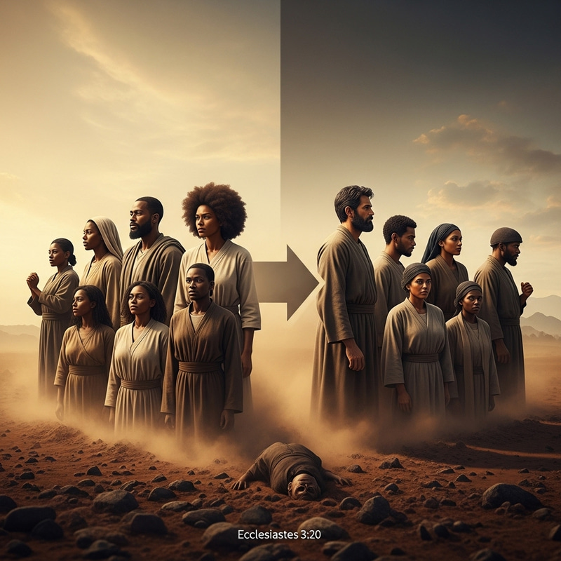 Cycle of Life and Death: Ecclesiastes 3:20 Visual Representation Cycle of Life and Death: Ecclesiastes 3:20 Visual Representation