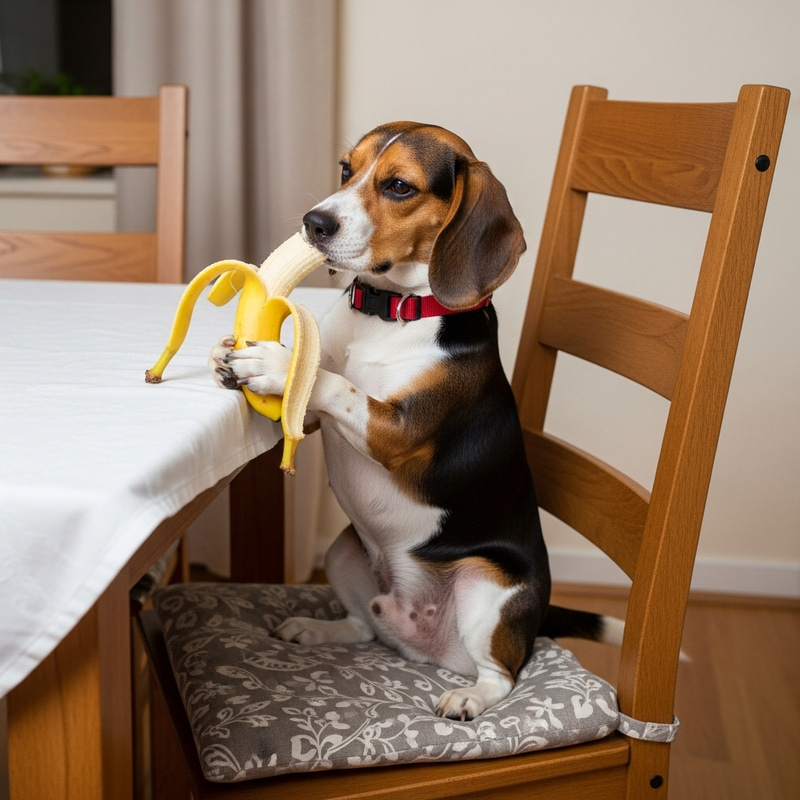 Adorable Snoopy Eating a Banana | Cute Dog Enjoying Fruit Adorable Snoopy Eating a Banana | Cute Dog Enjoying Fruit