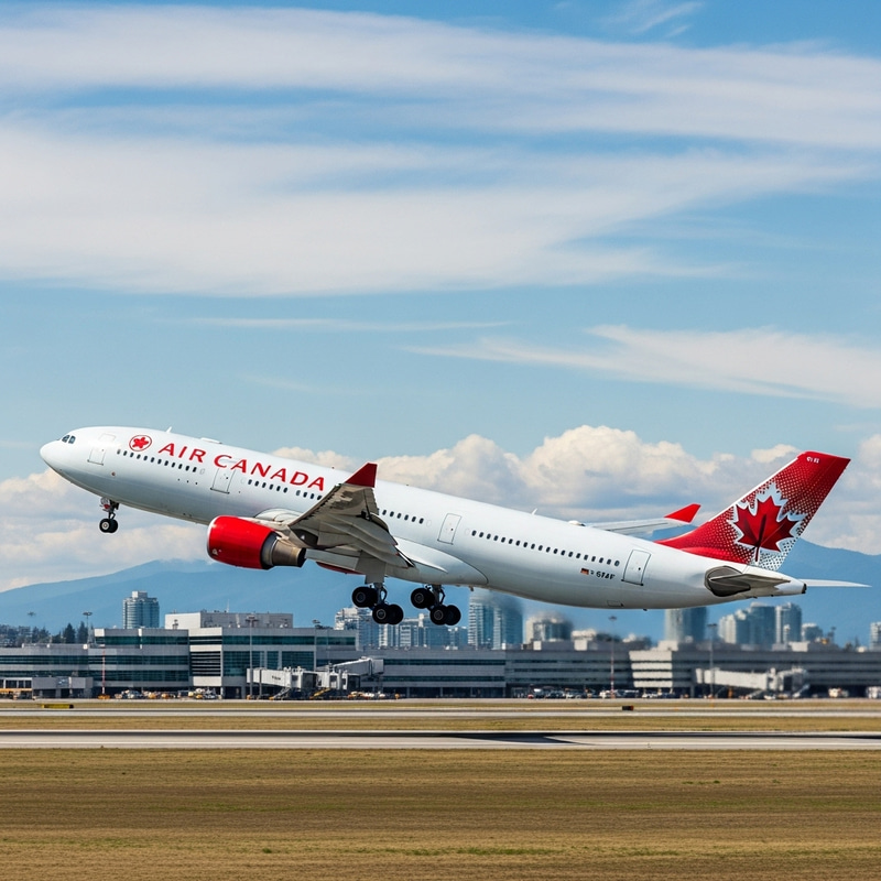 Air Canada Airliner Taking Off | Side Profile Image