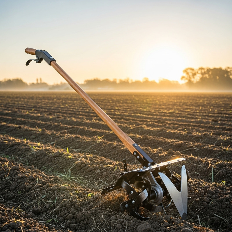 Premium Handheld Tiller with Sturdy Handle for Efficient Soil Preparation