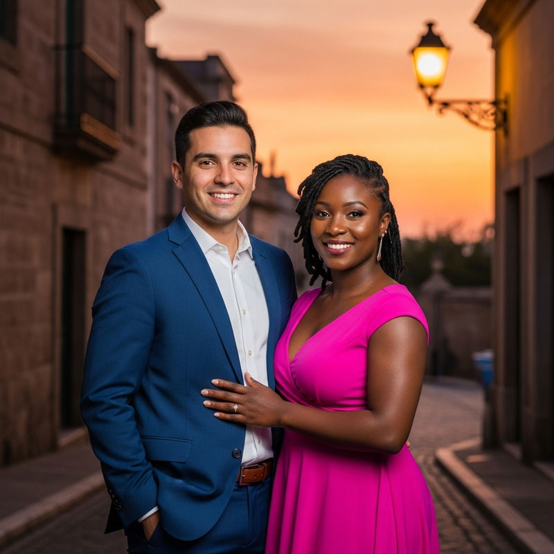 Una Pareja: Romantic Sunset in a Quaint Setting Una Pareja: Romantic Sunset in a Quaint Setting