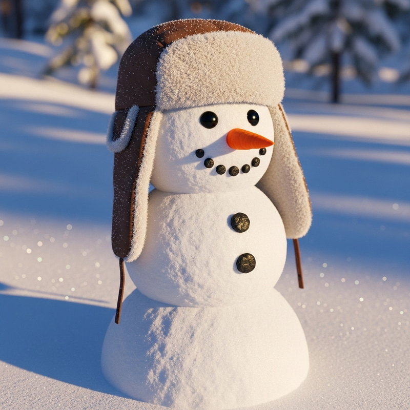 Snowman Trapper Hat | Pixar Animation Style