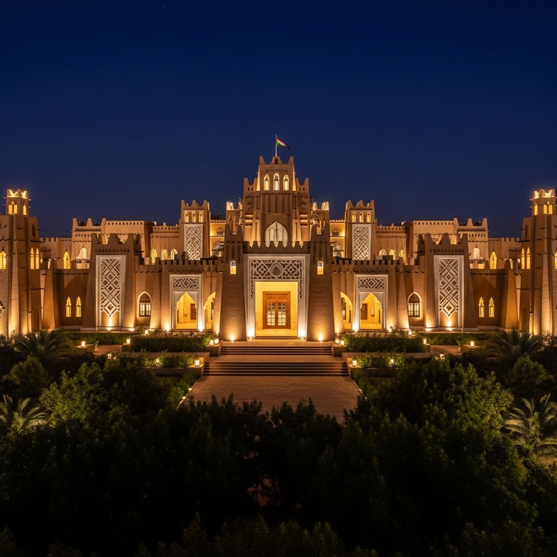 Sudanese Embassy: Nighttime Splendor & Mud Brick Elegance