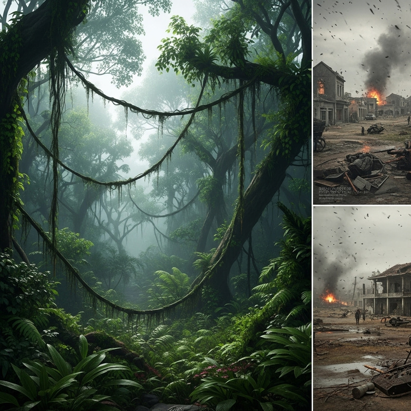 Vietnam War Jungle Landscape: Dense & Gritty Environment Vietnam War Jungle Landscape: Dense & Gritty Environment