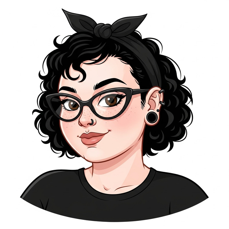 Confident Alternative Style Cartoon Woman Illustration Confident Alternative Style Cartoon Woman Illustration