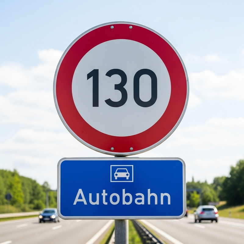 German Autobahn Speed Limit Sign German Autobahn Speed Limit Sign