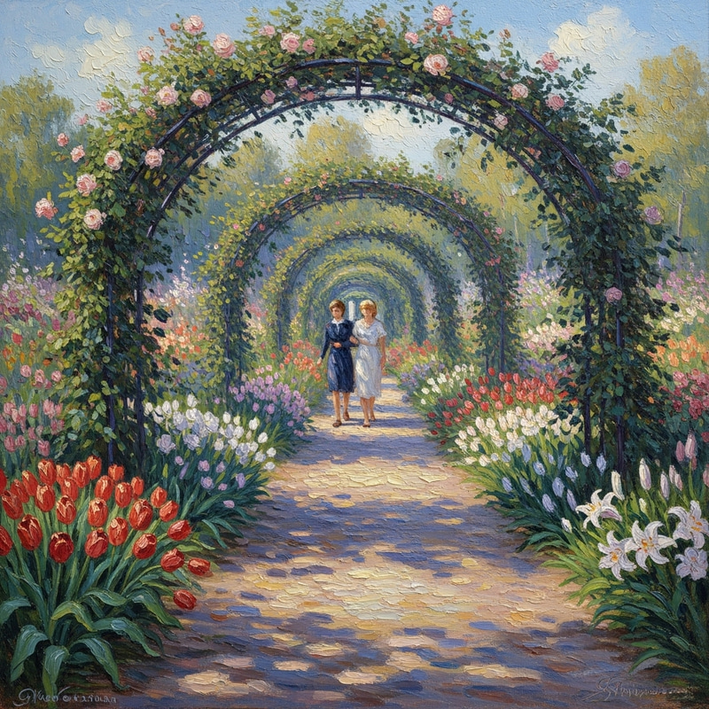 Impressionist Public Garden: A Floral Wonderland Impressionist Public Garden: A Floral Wonderland