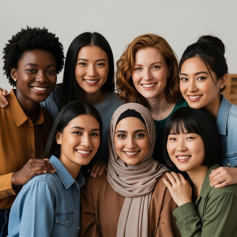 Group Portrait of Six Beautiful Women | Human Diversity Showcase Group Portrait of Six Beautiful Women | Human Diversity Showcase