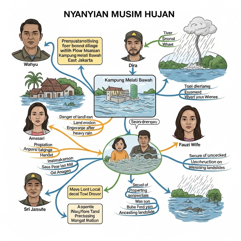 Mind Mapping of 'Nyanyian Musim Hujan' Film: Jakarta Flood Village Tale Mind Mapping of 'Nyanyian Musim Hujan' Film: Jakarta Flood Village Tale