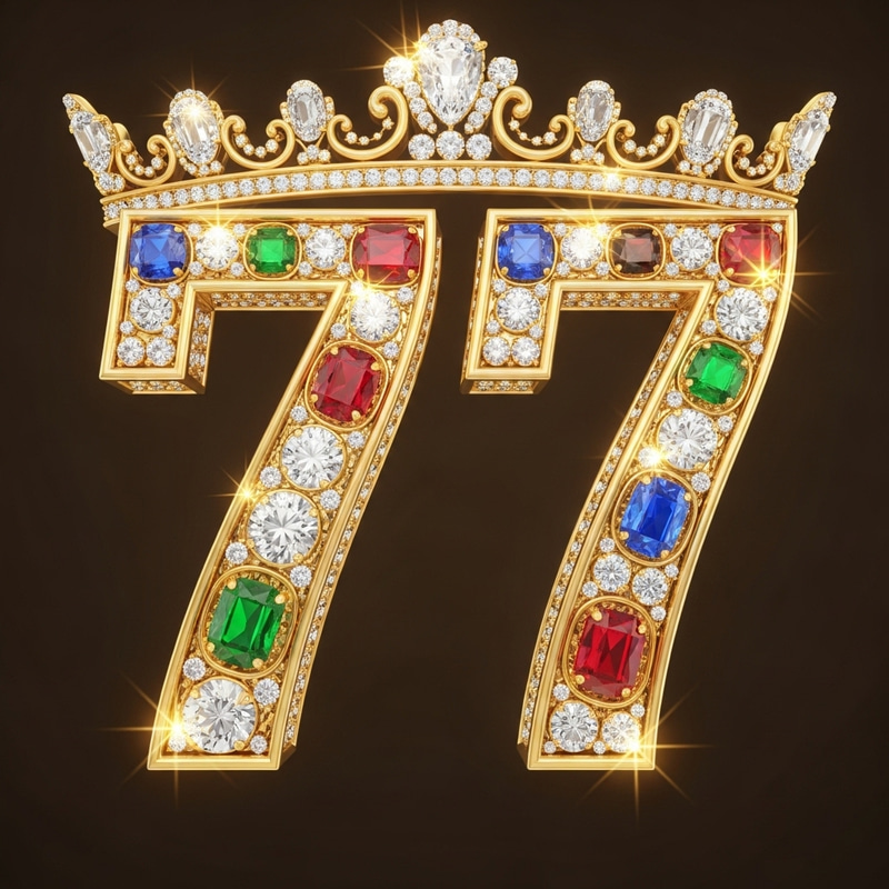 Crown Jeweled Number 77 - Golden Elegance & Jewels Crown Jeweled Number 77 - Golden Elegance & Jewels