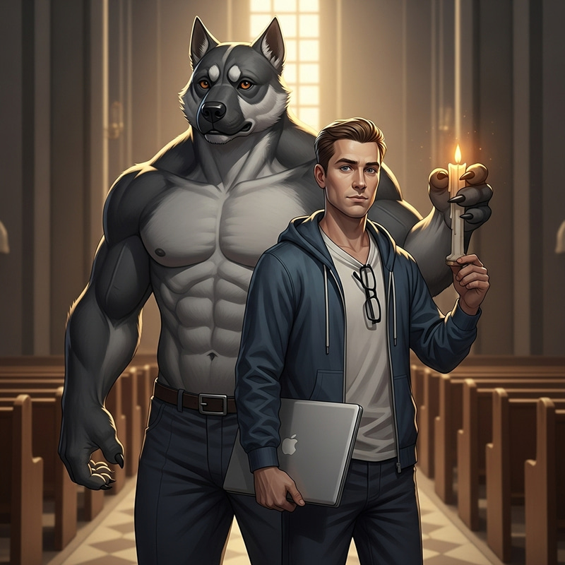 Karaganda Dog-Person & IT Specialist Light Candles in Church