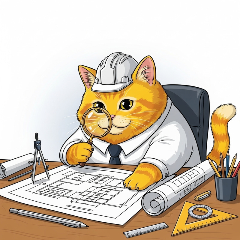 Dedicated Yellow Cat Architect Designing Innovative Structures Dedicated Yellow Cat Architect Designing Innovative Structures