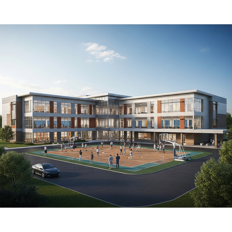 Modern Two-Story School with State-of-the-Art Design Modern Two-Story School with State-of-the-Art Design