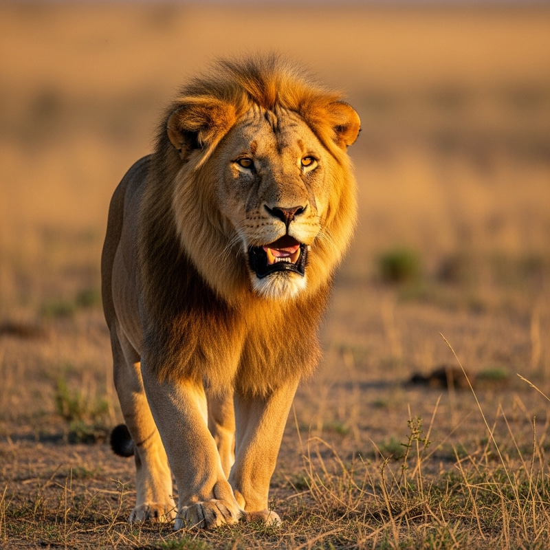 Majestic Lion in Savannah | Regal National Geographic Style