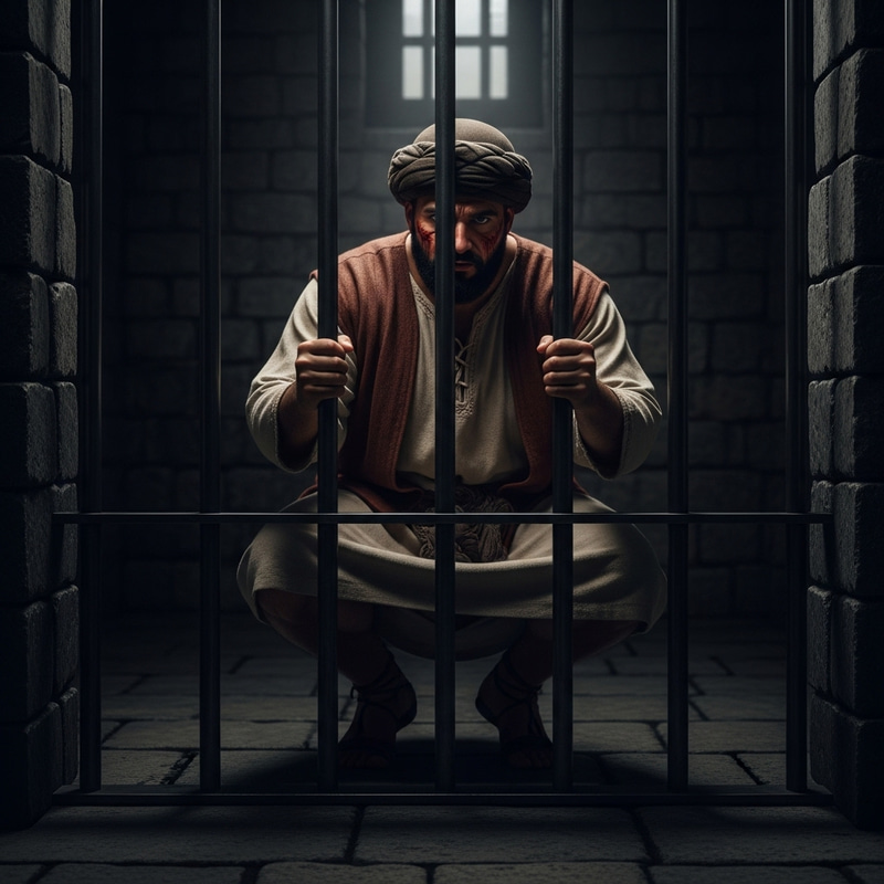 Middle-Eastern Prince in Chiaroscuro Dungeon - Vulnerability & Defiance