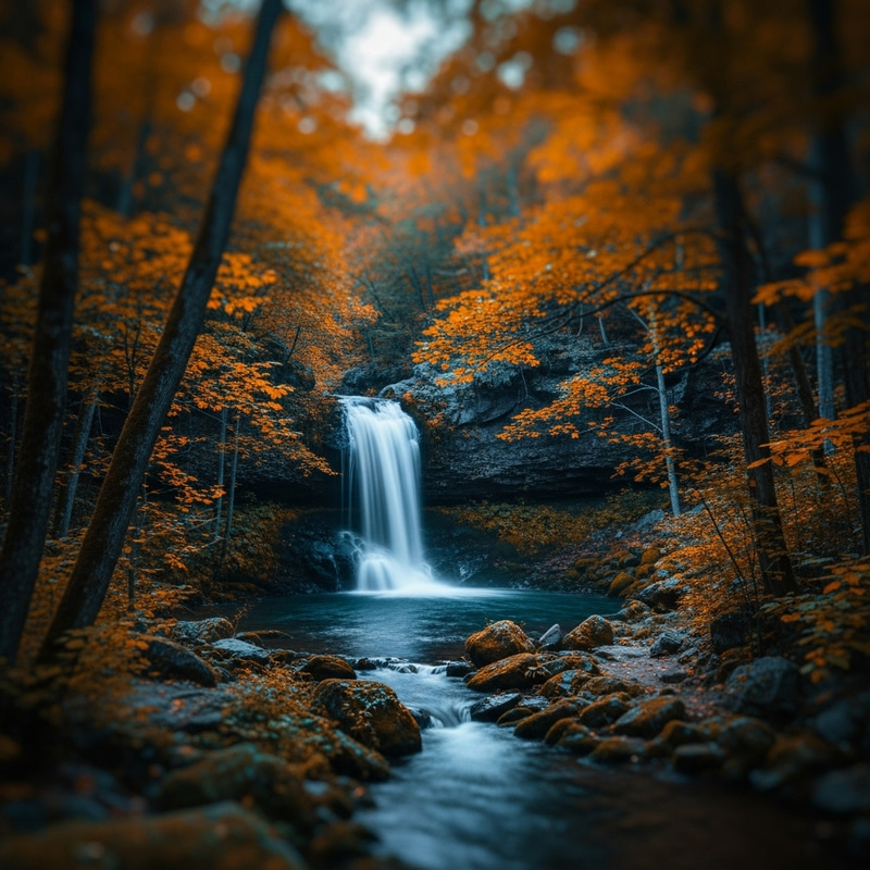 Captivating Mystical Forest with Hidden Waterfall Fantasy Scene Captivating Mystical Forest with Hidden Waterfall Fantasy Scene