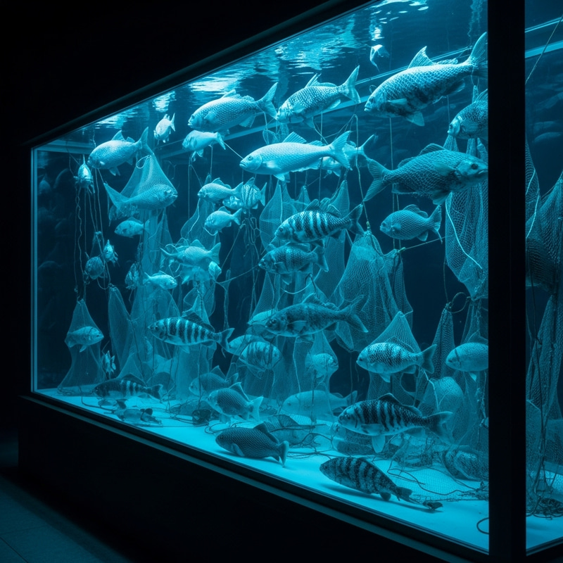 Glowing Fish & Nets Showcase: Underwater Luminescence