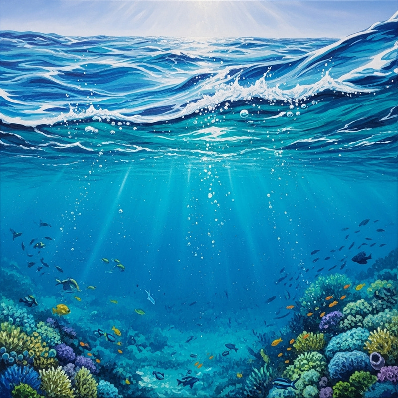 Abstract Ocean Art - Explore Deep Blue Hues Abstract Ocean Art - Explore Deep Blue Hues