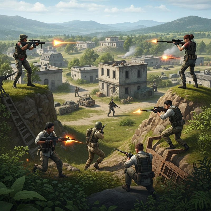 Free Fire Gaming: Diverse Avatars in Intense Gameplay Free Fire Gaming: Diverse Avatars in Intense Gameplay