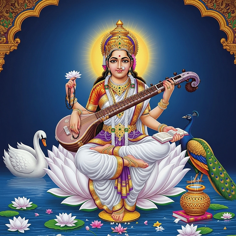 Saraswati: Hindu Goddess Image & Wisdom