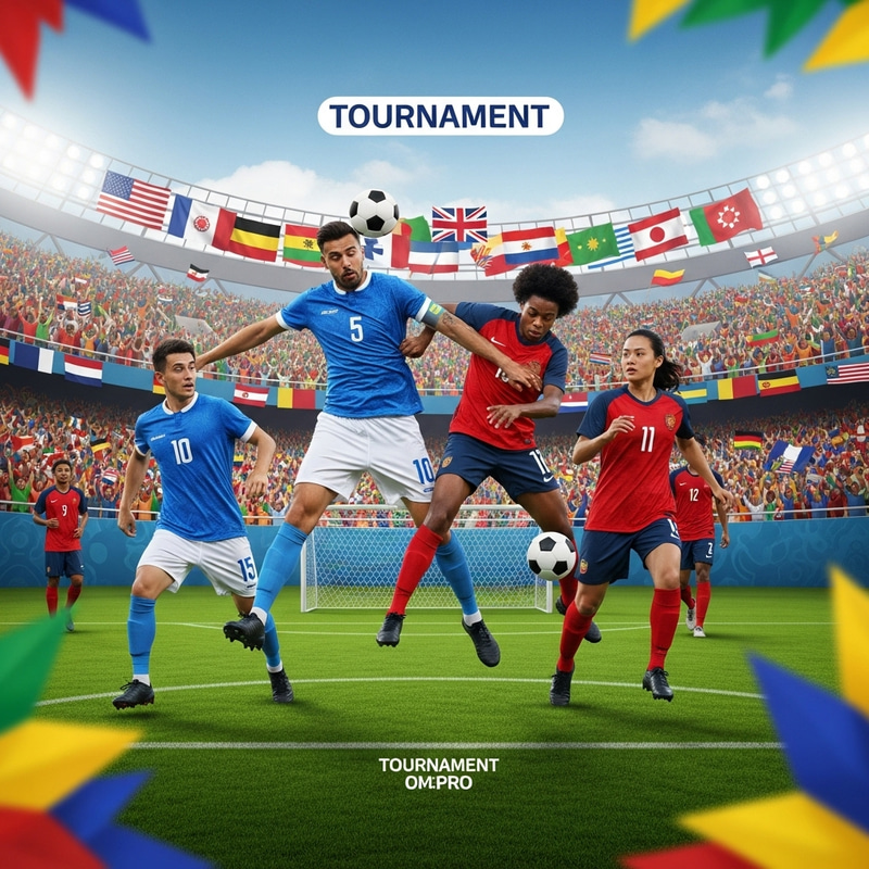 Thrilling Multicultural Football Match Tournament Poster