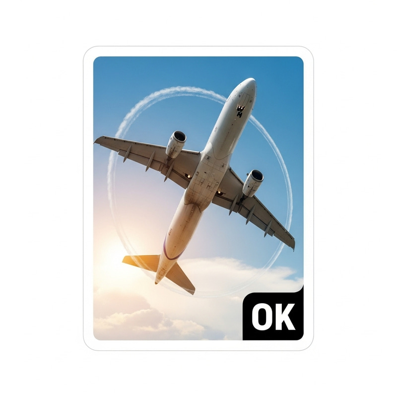 Whatsapp Sticker: Airplane with 'OK' Message